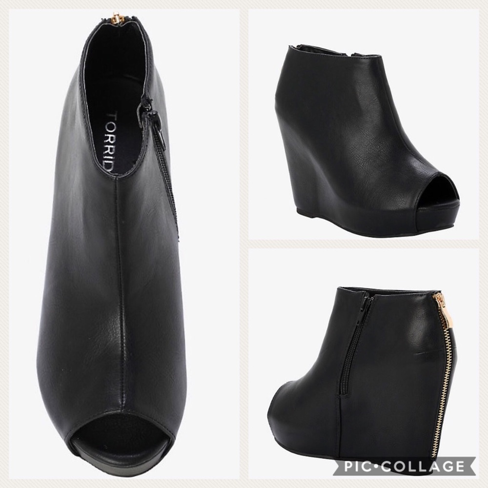 🚫SOLD🚫TORRID•wedge peep toe Bootie
